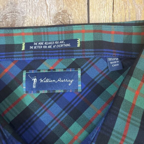 William Murray Golf Button Down Up Shirt Tartan Plaid Mens XXL 2XL NEW NWT - Picture 5 of 9